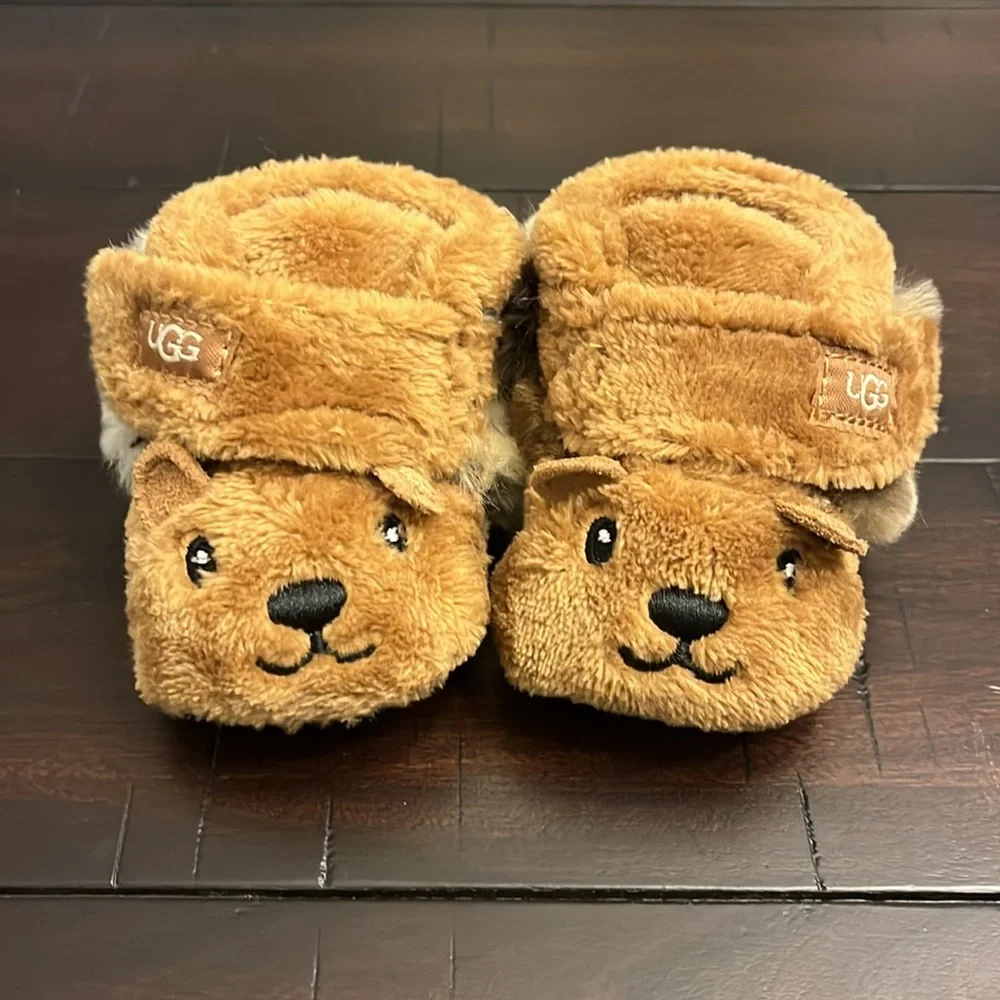 Ugg Australia I Bixbie Teddy Bear Stuffie Booties Boots Shoes Infant Baby Sz 0/1